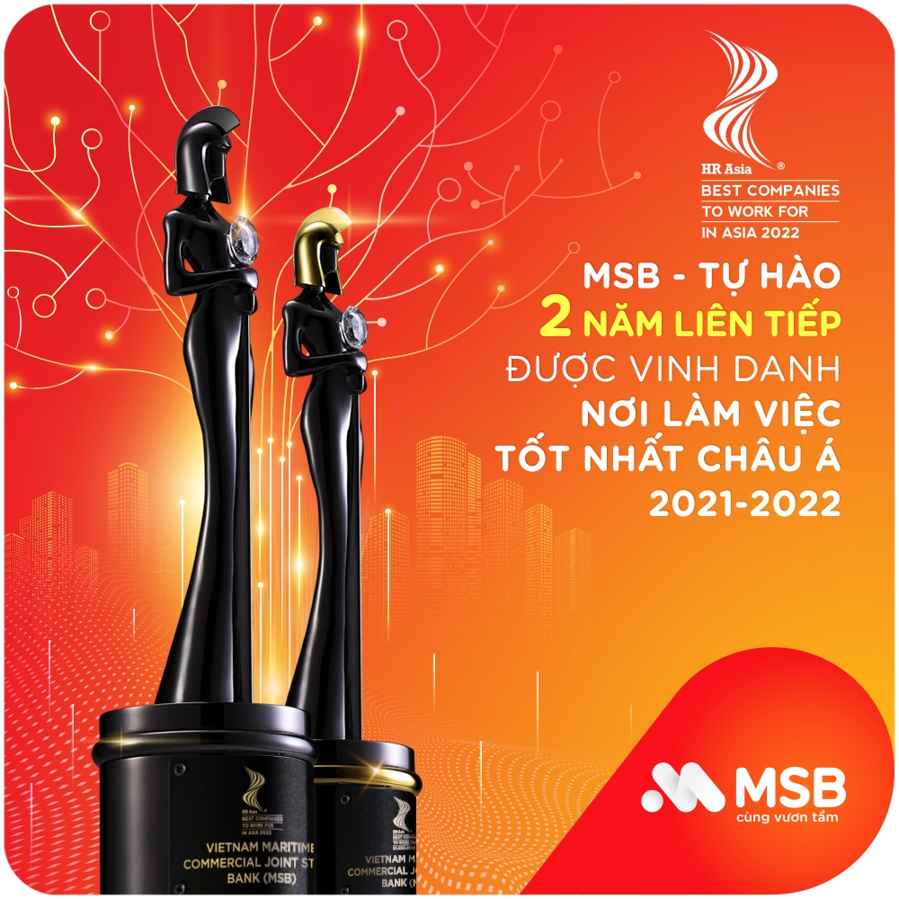 MSB tiếp tục lọt danh sách “Nơi làm việc tốt nhất Châu Á”