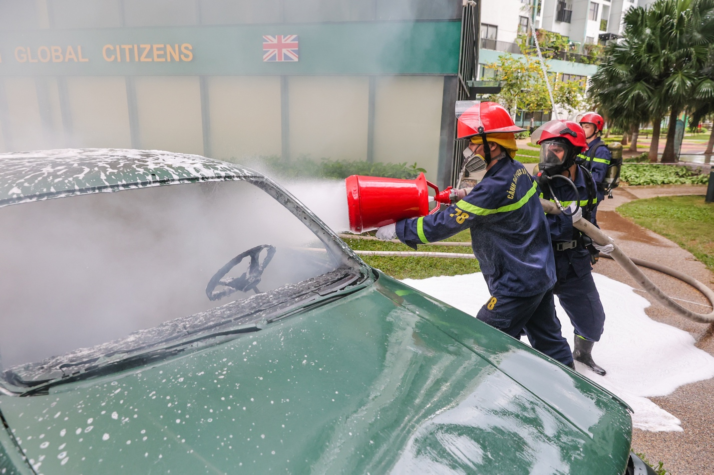 Ecopark diễn tập phòng cháy chữa cháy quy mô lớn nhất từ trước tới nay