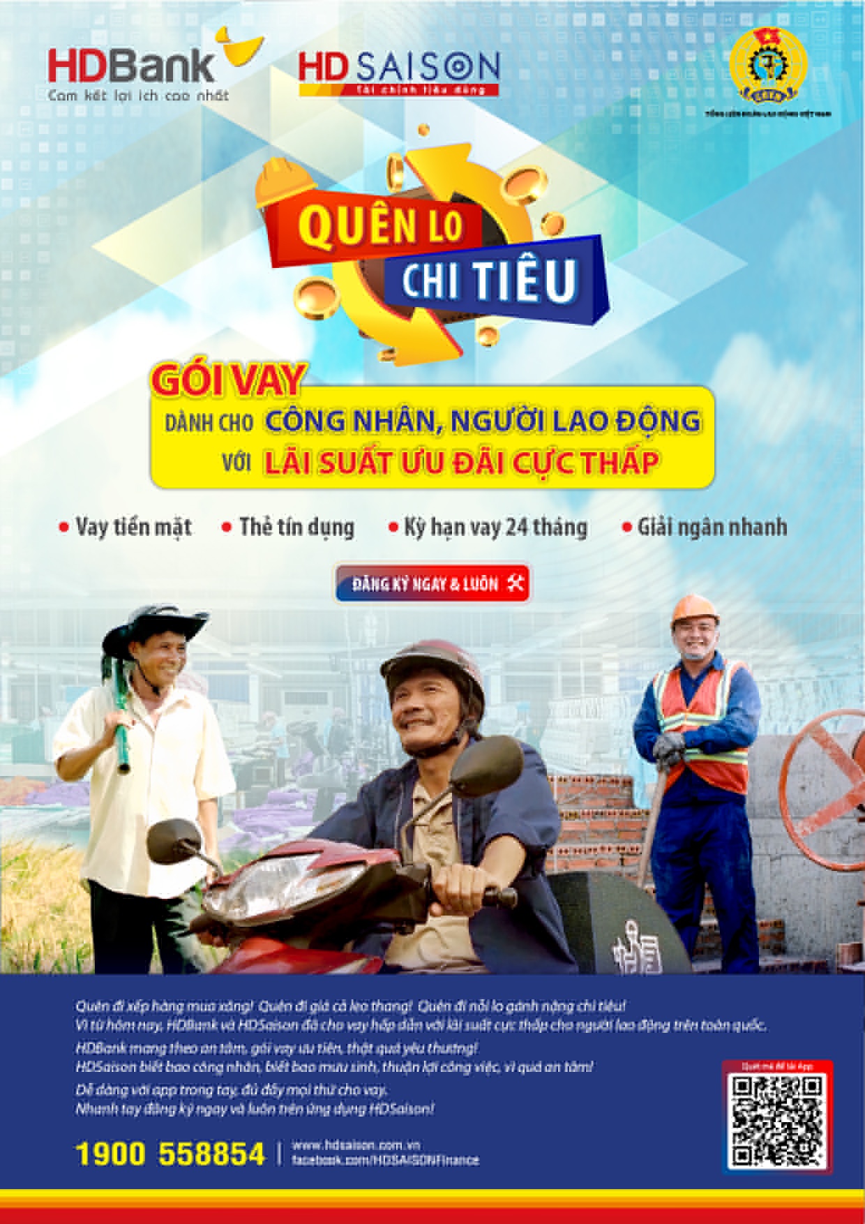 Hàng triệu lao động hưởng ưu đãi lãi suất cực thấp từ HD SAISON