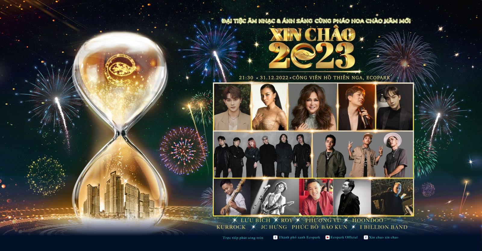 Countdown Ecopark 2023: Đại tiệc của âm thanh, ánh sáng và pháo hoa