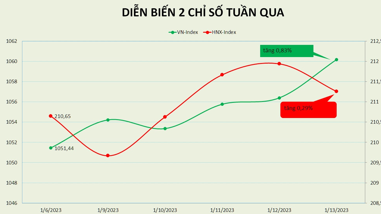 VN-Index đi ngang trong tuần giao dịch thứ 2 của 2023, EIB đột biến giao dịch thoái vốn