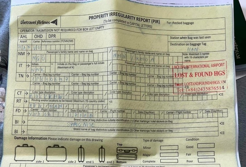 Hãng hàng không đền 120.000 đồng/kg hành lý mất: Khách hàng kêu cứu Cục Hàng không