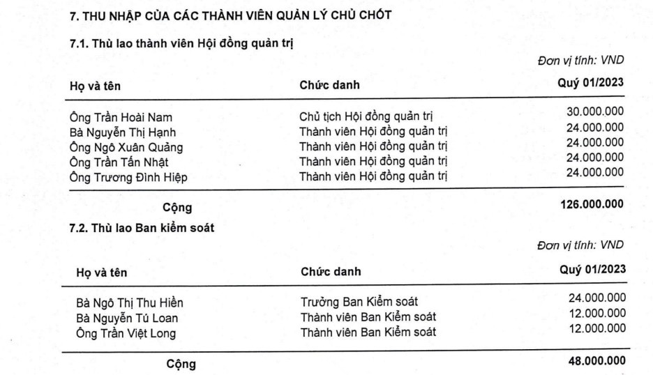 Sonadezi Giang Điền chi 444 triệu đồng trả thù lao, tiền lương, thưởng cho lãnh đạo