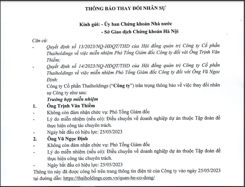 Nguồn: Thaiholdings.