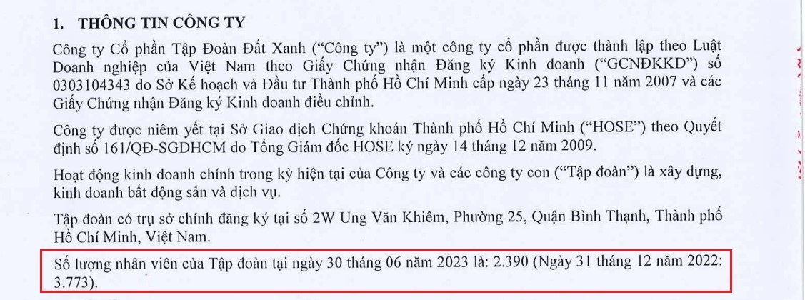Đất Xanh (DXG) cắt giảm gần 1.400 nhân sự trong 6 tháng đầu năm 2023