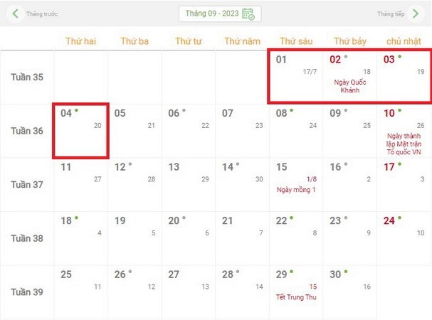 Người lao động được nghỉ 4 ngày liên tiếp dịp Quốc khánh 2/9