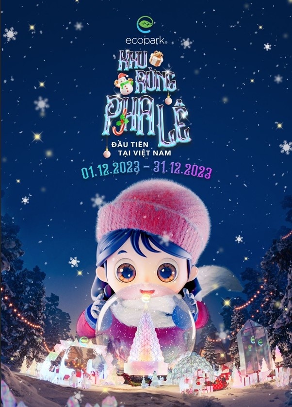 Xuất hiện khu rừng pha lê cùng cây thông giáng sinh nhiều màu sắc nhất mùa Noel 2024