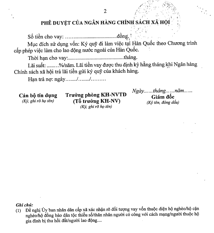 Lao động đi xuất khẩu Hàn Quốc theo Chương trình EPS được vay tối đa bao nhiêu?