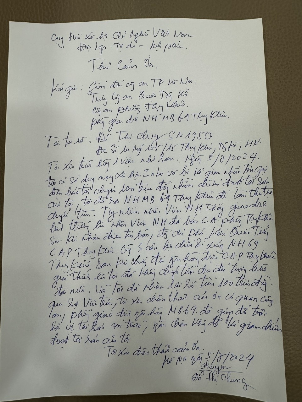 MB Thụy Khuê kịp thời ngăn chặn khách hàng chuyển tiền bị lừa đảo qua Zalo