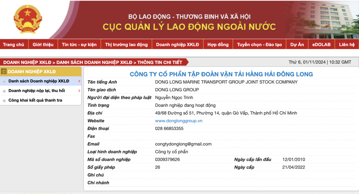 Chân dung doanh nghiệp xuất khẩu lao động: Hé mở về Tập đoàn Vận tải Hàng hải Đông Long