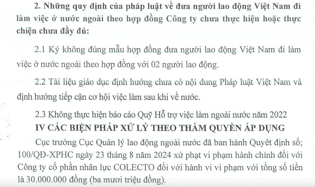 Chân dung doanh nghiệp xuất khẩu lao động: Công ty Nhân lực Colecto có tiềm lực ra sao?
