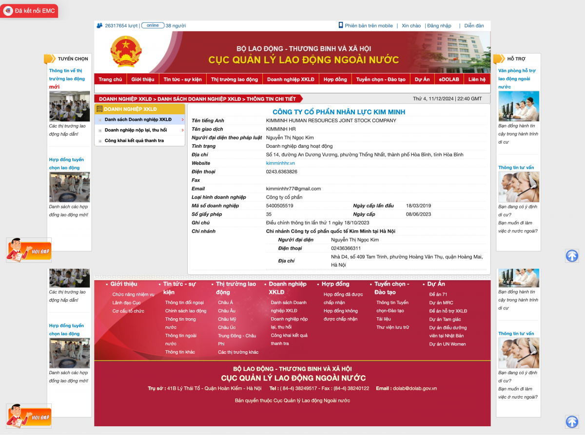 Chân dung doanh nghiệp xuất khẩu lao động: Biết gì về Công ty CP Nhân lực Kim Minh?