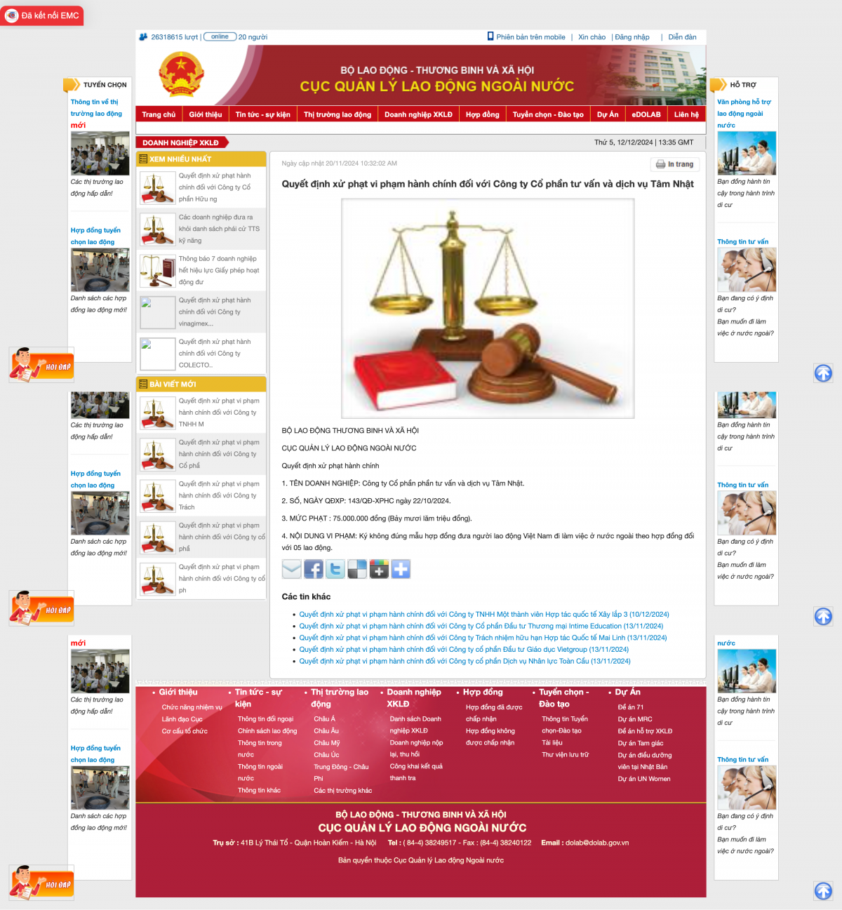 Loạt doanh nghiệp đưa lao động đi làm việc ở nước ngoài bị xử phạt