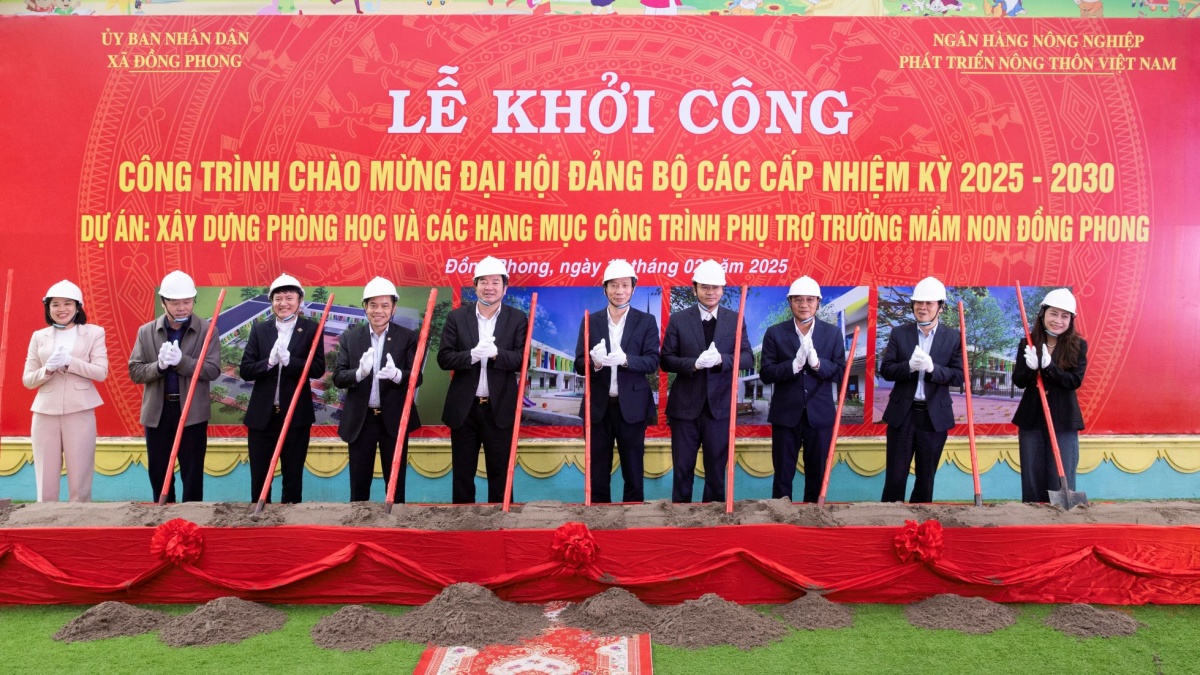 Agribank tài trợ xây dựng Trường Mầm non xã Đồng Phong (Ninh Bình)