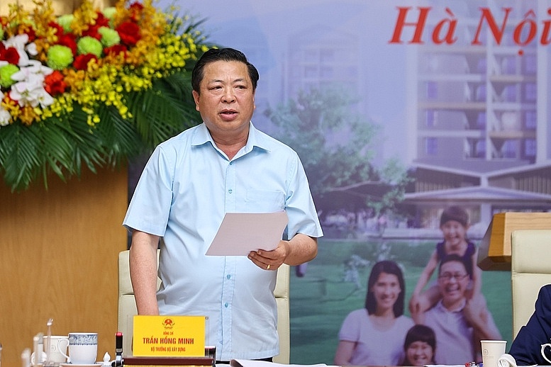 Bộ trưởng Bộ Xây dựng Trần Hồng Minh phát biểu tại Hội nghị - Ảnh: VGP/Nhật Bắc