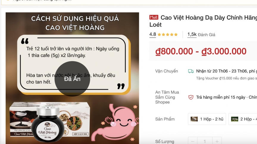 Vụ Cao Việt Hoàng quảng cáo vi phạm pháp luật: Ai đứng sau sản xuất, công bố sản phẩm?