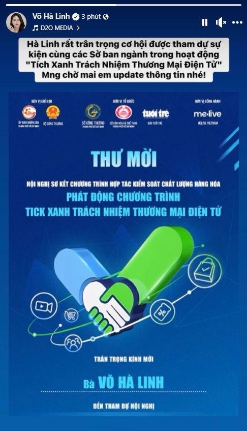 Ảnh chụp màn hình FB Võ Hà Linh