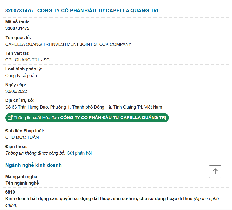 Capella Quảng Trị đầu tư dự án hạ tầng khu công nghiệp 1.152 tỷ đồng