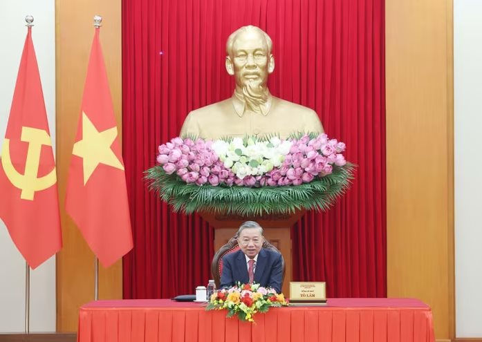 Tổng Bí thư Tô Lâm điện đàm với Tổng thống Hoa Kỳ Donald Trump. Ảnh: Thống Nhất/TTXVN