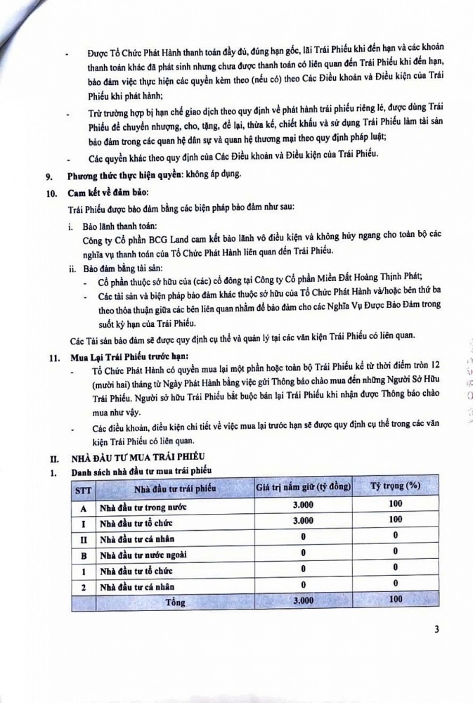 Công văn điều chỉnh Kỳ Hạn Trái Phiếu và Ngày Đáo Hạn tại các Văn Kiên Trái Phiếu HISCH2124001.