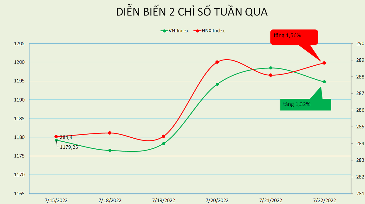 VN-Index đi qua tuần đ&aacute;o hạn ph&aacute;i sinh với mức tăng 1,32%