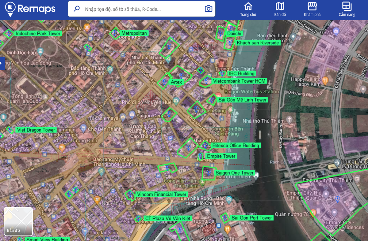 Giao diện trang web của Remaps
